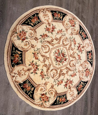 Thick Wool Carpet / Area Rug - Round 6 ft Diameter