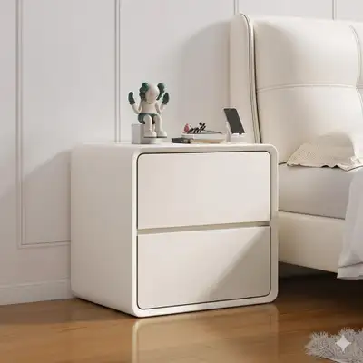 Modern White Nightstand 2 Drawers, View more