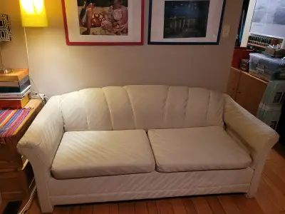 Beige Couch with Pull-out Bed, View more