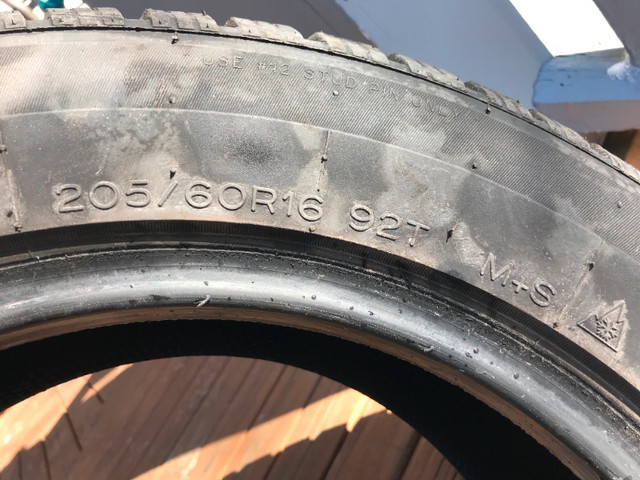 Like new! 4 Uniroyal Tiger Paw® Ice & Snow™ 3 – 205/60R16 92T M+ in Tires & Rims in City of Halifax - Image 3