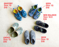 Assorted children’s shoes - mostly size 13.