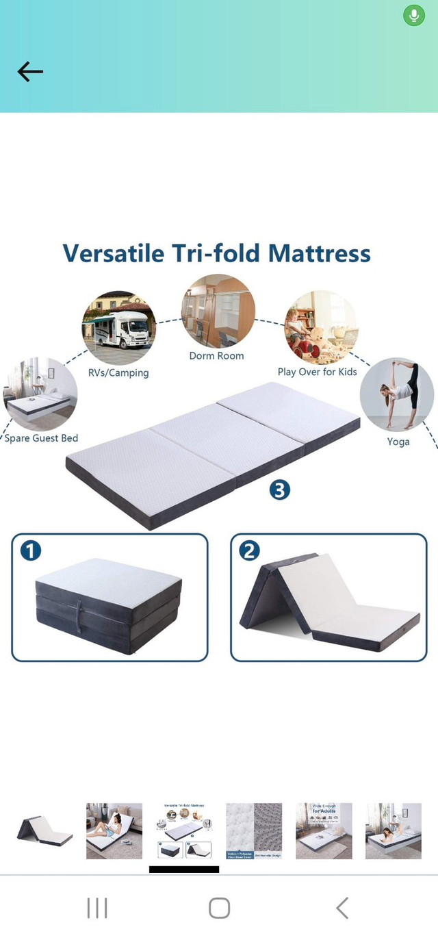 Full size Folding Mattress  in Beds & Mattresses in City of Toronto - Image 3