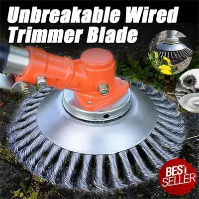 Brand New 6 Inch Wire Wheel Brush Trimmer Garden Grass Weed Lawn Mower Weeding Tray with 1 Inch (25m...