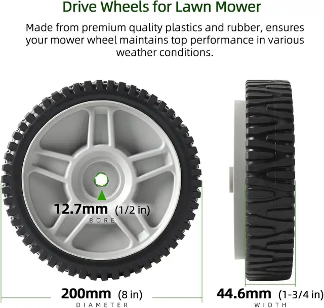 AR-PRO (2-Pack) 8-Inch Drive Wheels for Lawn Mower in Lawnmowers & Leaf Blowers in City of Montréal - Image 4