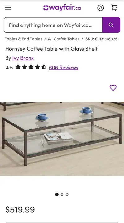 Hornsey Coffee Table with Glass Shelf, View more