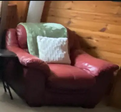 LEATHER LOVESEAT & CHAIR, View more