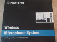 Wireless Microphone System with case (UHF Design by Phenyx Pro)