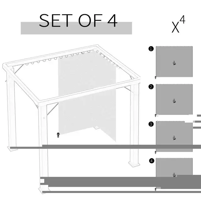 10' x 10' Universal Gazebo Sidewall Set with 4 Panels. Grey in Other in Markham / York Region - Image 5