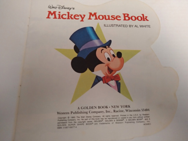 1965 Mickey mouse Golden book in very good condition  in Children & Young Adult in Kitchener / Waterloo - Image 2