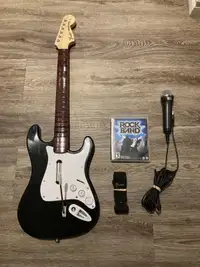 PS3 PlayStation 3 Rock Band Video Game Bundle w/ Guitar & Mic