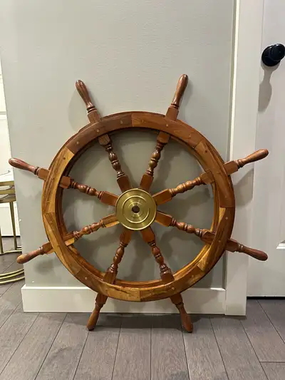 Huge Vintage Wood Ship Wheel 36” Diameter - pickup Walden SE, View more