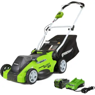Greenworks 40V 16-inch Cordless Lawn Mower, 4.0 Ah Battery, View more