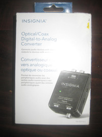 Insignia Digital Optical Coax Audio to Analog Audio Converter.