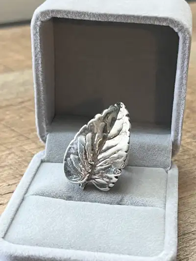 Sterling Silver Leaf Statement Ring, View more