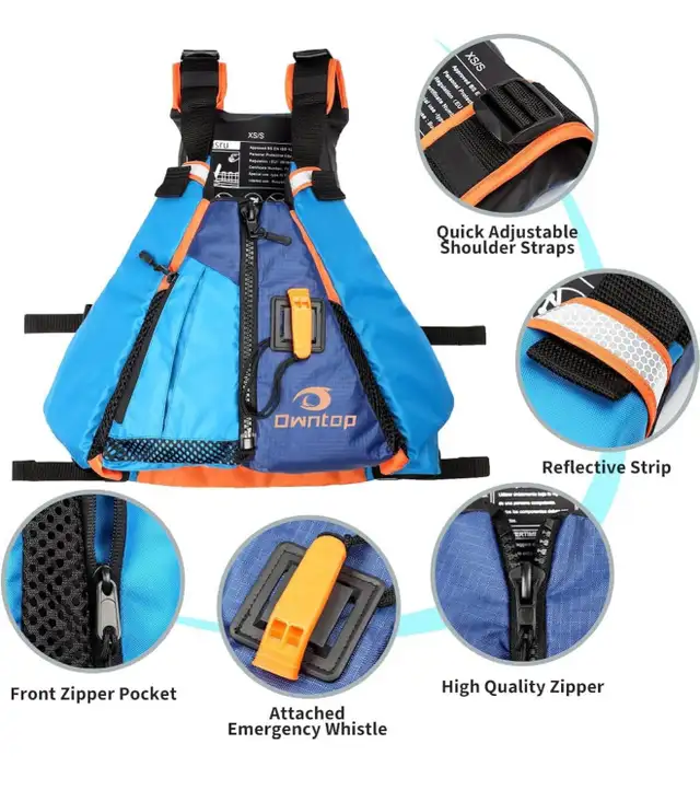 New Life Vest for Adult with Adjustable Safety Strap/Blue XL/XXL in Water Sports in Calgary - Image 10