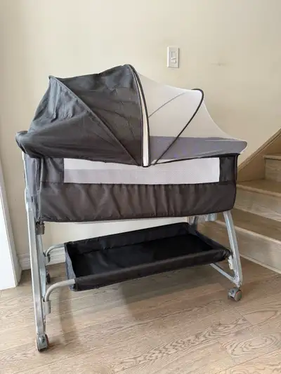 Baby Bassinet 3 in 1 in Grey with 2 Waterproof and 2 Top Sheets, View more
