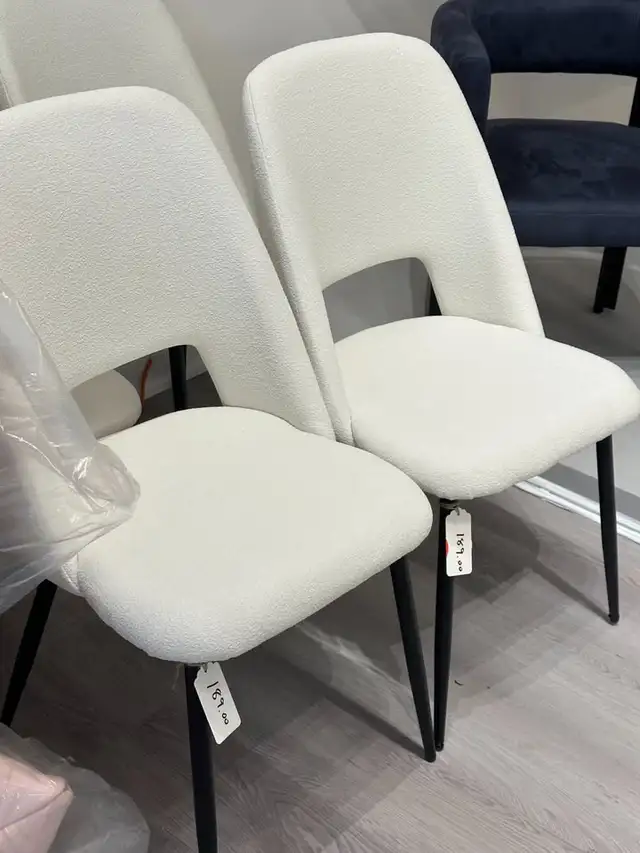 Boucle Upholstery Fabric High Back Dining Chair(Price for each) in Chairs & Recliners in Markham / York Region - Image 2