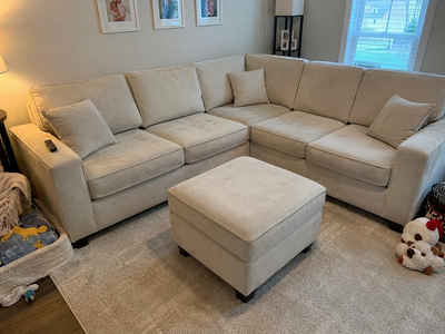 MUST GO ASAP! 5 Seater Fabric Sectional Sofa for Sale, View more