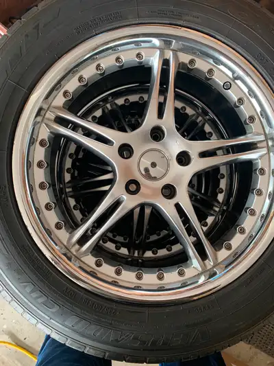 wheels have been on my Nissan Maxima and also Hyundai Sante Fe and fit most Japanese makes NICE WHEE...