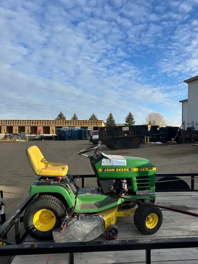 john deere drive mower with bagger attachment , View more