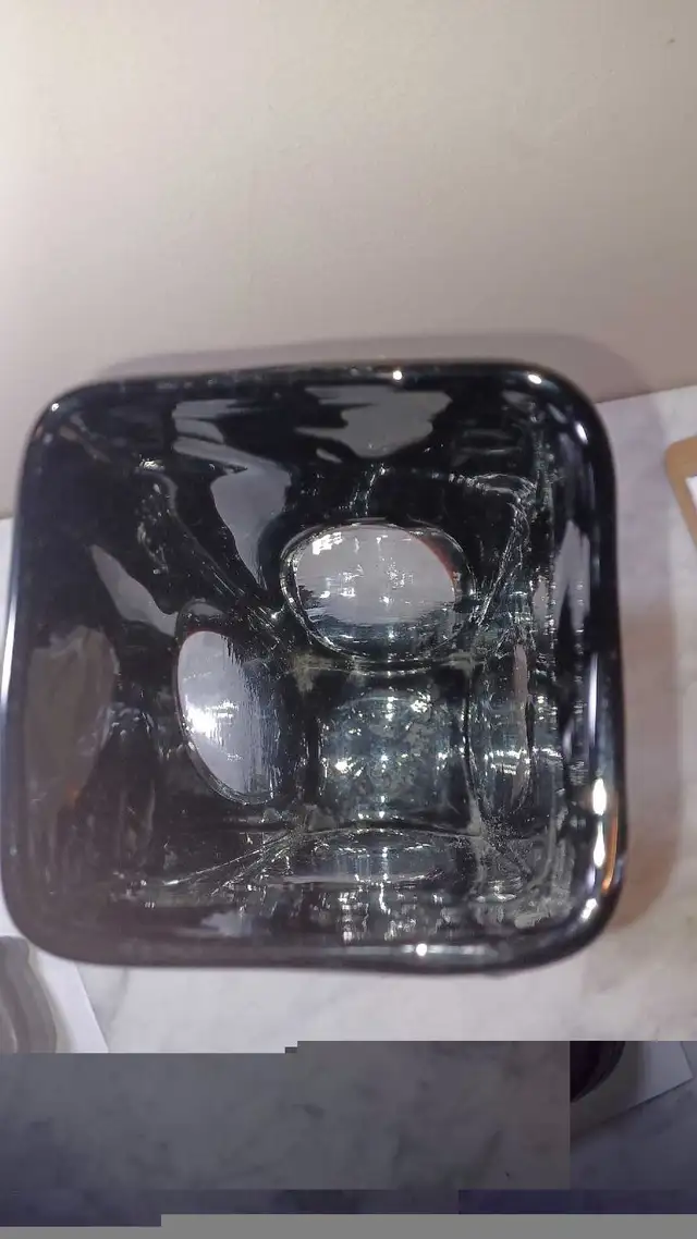 Large Tall 14"x4"Sq Vtg Handblown Art Glass Black Vase Decor in Home Décor & Accents in Calgary - Image 5
