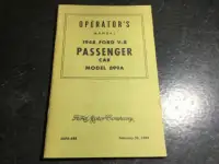 1948 Ford Car Model 899A Operator's Manual 89A Super Deluxe