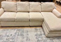 Custom made 3 piece L-shape La-Z-Boy couch - off white