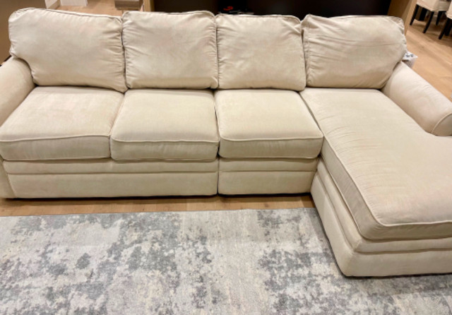 Custom made 3 piece L-shape La-Z-Boy couch - off white in Couches & Futons in Kelowna
