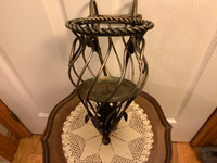 Vtg Large Metal Candle Holder Wall Sconce with a Bronze Finish