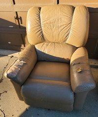 La-Z-Boy leather recliner damaged arms