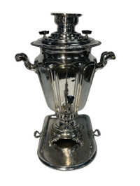 Antique Silver Russian Samovar with Tray (1855)