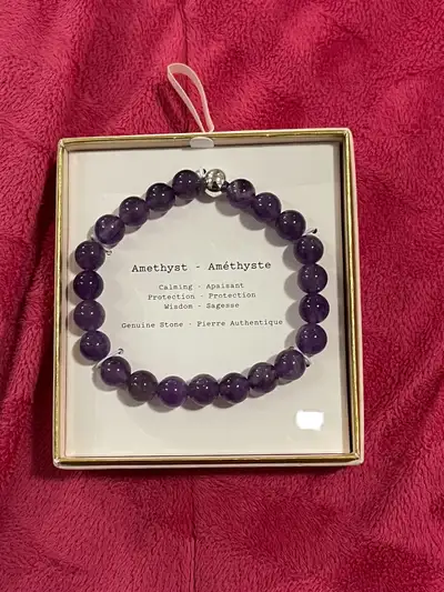 Genuine Amethyst Stone Reiki Healing Bracelet, View more