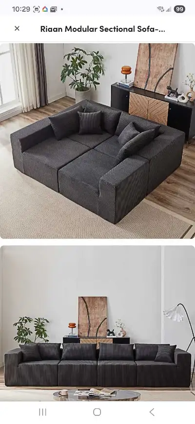 $400 obo I'm selling a Riaan modular sectional sofa, featuring a modern design with black corduroy f...