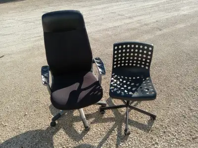Two office chairs/Desk, View more