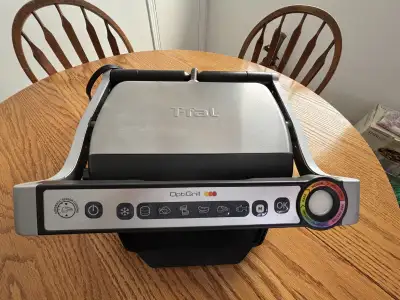T-Fal OptiGrill with cookbook. 6 Automatic programs Automatic Sensor Cooking Paid $229 Used once, ex...
