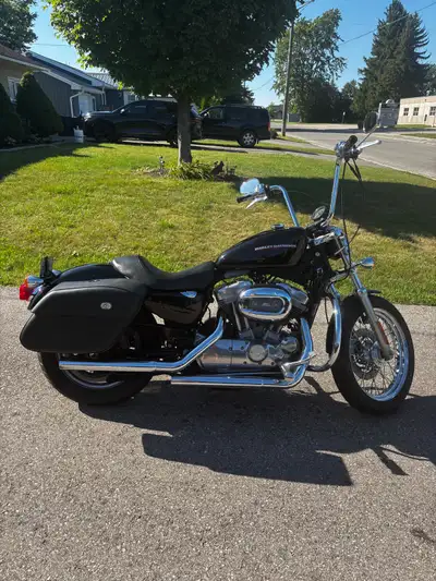 2007 Spotster 883 HD saddlebags Screamin Eagle air cleaner Vance and Hines short shots Burly 12” ape...
