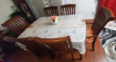 Solid Wooden Dining Table with 6 chairs, View more