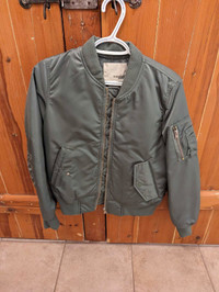 Wilfred Free Aritzia Green Bomber Jacket (Size Small)