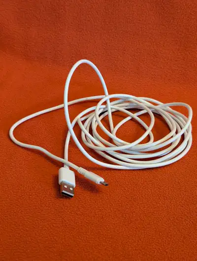 Working 10-foot white Type A to micro USB cable, View more