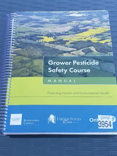 University of Guelph Grower Pesticide Safety Program Textbook Pickup Aurora or North York