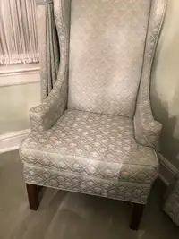 2 Pair of beautiful  small wing chairs in different fabric