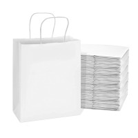 Brand New - White Paper Shopping Bags -10x5x13" AsLowAs $0.46/ea