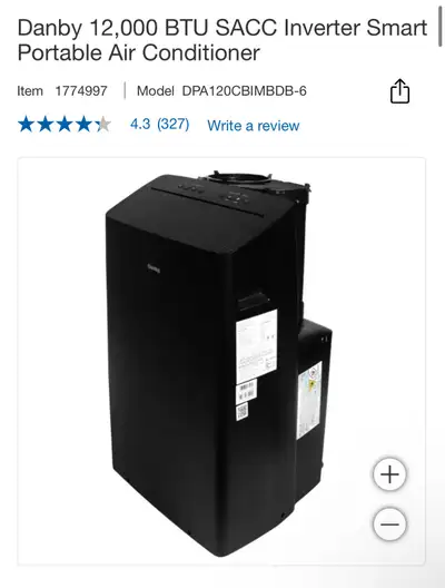 Danby 12,000 BTU SACC Inverter Smart Portable Air Conditioner, View more