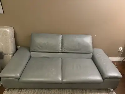 Beautiful grey leather couch, View more