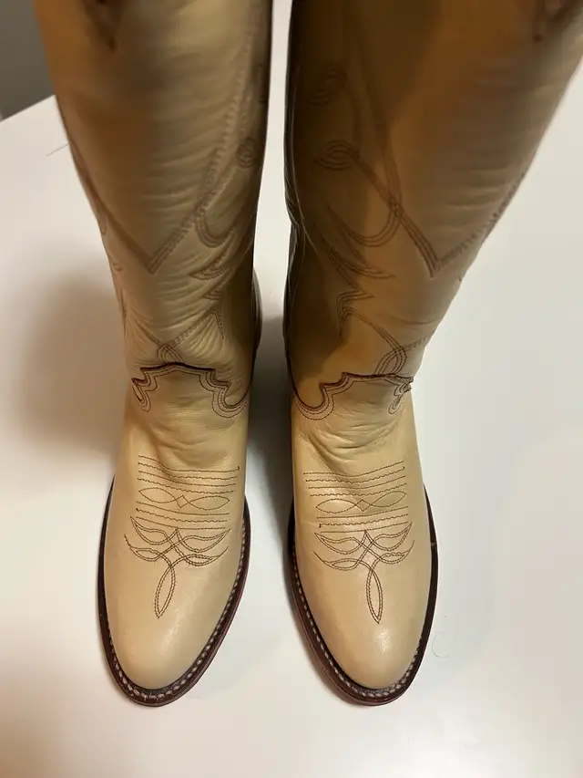 Brand New Go Western Stampede Leather Cowboy Boots in Men's Shoes in Calgary - Image 3