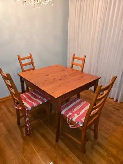 Wooden table and chairs for sale, View more