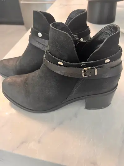 Black Leather Ankle Boots size 8, View more