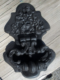 Antique 10 Inch Cast Iron Ornate Door Knocker