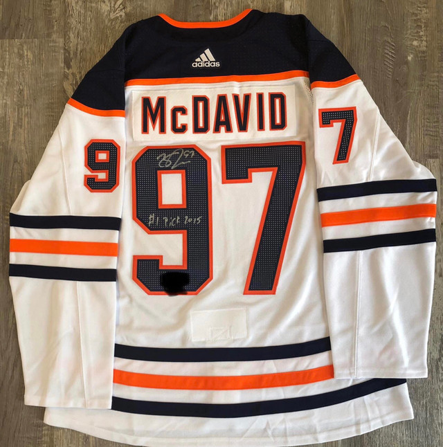 Connor Mcdavid Signed & Inscribed 1st Pick Adidas Jersey in Arts & Collectibles in Oshawa / Durham Region