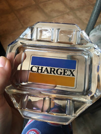 Chargex credit card advertisement vintage ashtray